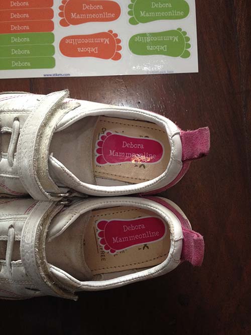 Stickets etichette per le scarpe da ginnastica