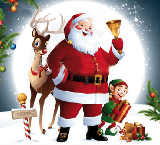 Babbo Natale con la renna Rudolph
